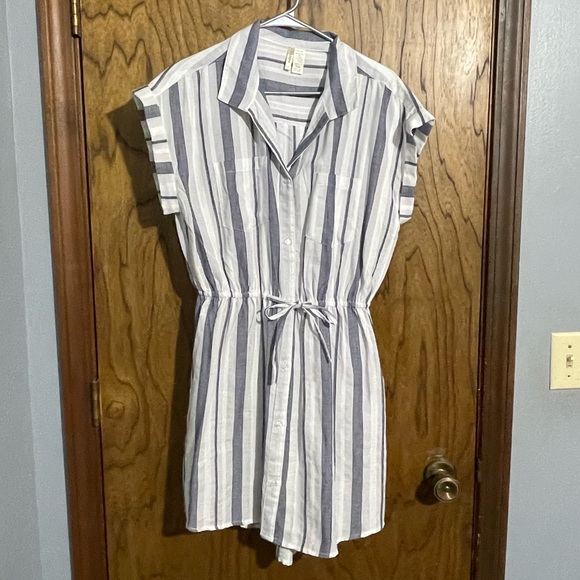 Japna 100% cotton button up striped dress. Sz larger. Worn once! - Picture 1 of 1